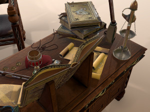medieval table Model 3D