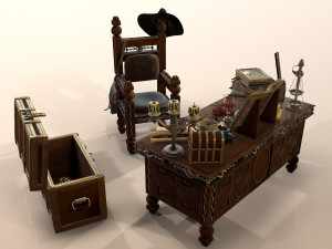 medieval table Model 3D