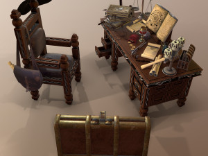 medieval table Model 3D