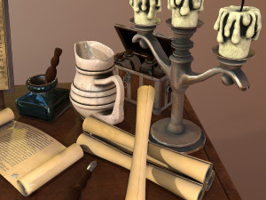 medieval table Model 3D