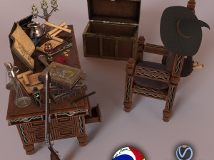 medieval table Model 3D