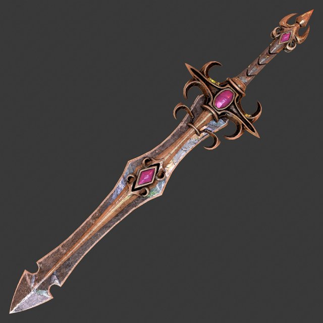 fantasy sword 22 Model 3D .c4d .max .obj .3ds .fbx .stl .blend 