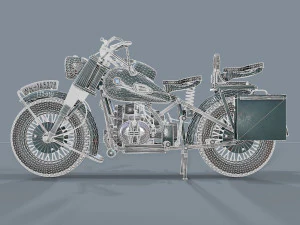 motocicletta tedesca r 75 schwarz grau ww2 Modello 3D