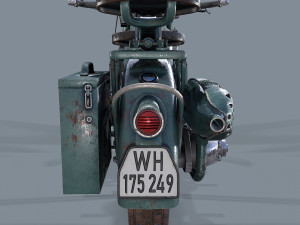 german motorcycle r 75 schwarz grau ww2 Modelo 3D