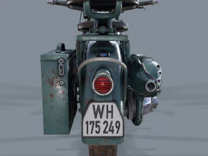 motocicletta tedesca r 75 schwarz grau ww2 Modello 3D