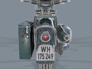 german motorcycle r 75 schwarz grau ww2 Modelo 3D