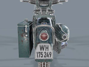 motocicletta tedesca r 75 schwarz grau ww2 Modello 3D