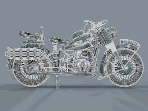 motocicletta tedesca r 75 schwarz grau ww2 Modello 3D