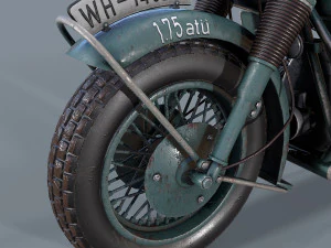 motocicletta tedesca r 75 schwarz grau ww2 Modello 3D