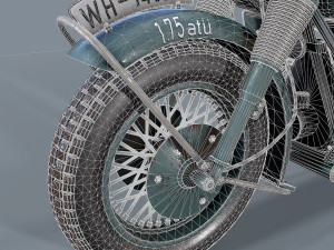 german motorcycle r 75 schwarz grau ww2 Modelo 3D