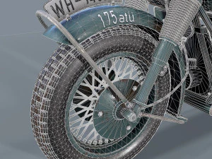 motocicletta tedesca r 75 schwarz grau ww2 Modello 3D