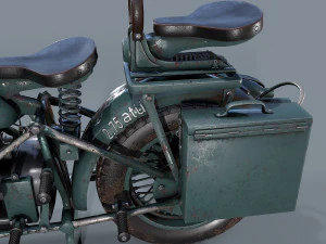 motocicletta tedesca r 75 schwarz grau ww2 Modello 3D