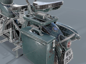 german motorcycle r 75 schwarz grau ww2 Modelo 3D