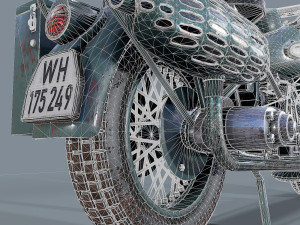 german motorcycle r 75 schwarz grau ww2 Modelo 3D