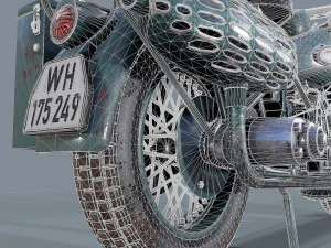 motocicletta tedesca r 75 schwarz grau ww2 Modello 3D