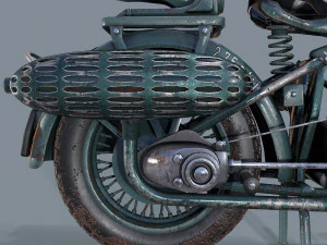 motocicletta tedesca r 75 schwarz grau ww2 Modello 3D