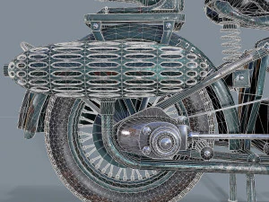 motocicletta tedesca r 75 schwarz grau ww2 Modello 3D