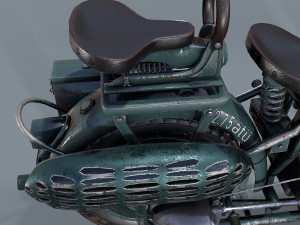german motorcycle r 75 schwarz grau ww2 Modelo 3D