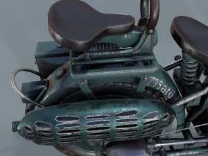 motocicletta tedesca r 75 schwarz grau ww2 Modello 3D