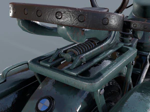 motocicletta tedesca r 75 schwarz grau ww2 Modello 3D