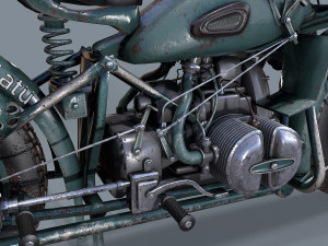 german motorcycle r 75 schwarz grau ww2 Modelo 3D