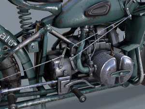 motocicletta tedesca r 75 schwarz grau ww2 Modello 3D