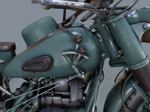 motocicletta tedesca r 75 schwarz grau ww2 Modello 3D