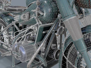 motocicletta tedesca r 75 schwarz grau ww2 Modello 3D