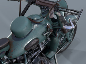german motorcycle r 75 schwarz grau ww2 Modelo 3D