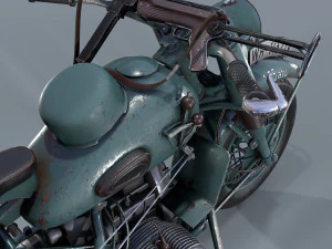 motocicletta tedesca r 75 schwarz grau ww2 Modello 3D