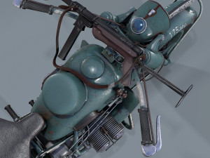 german motorcycle r 75 schwarz grau ww2 Modelo 3D