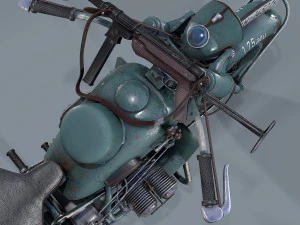 motocicletta tedesca r 75 schwarz grau ww2 Modello 3D