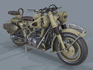 german motorcycle r 75 ww2 3D Model