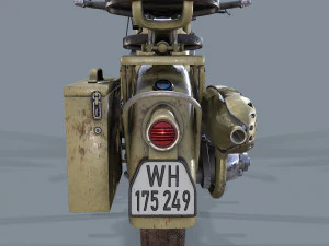 german motorcycle r 75 ww2 3D Model