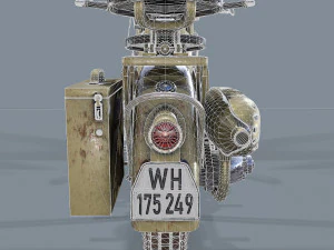 german motorcycle r 75 ww2 3D Model