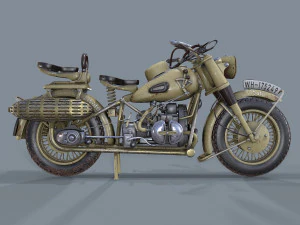 german motorcycle r 75 ww2 3D Model