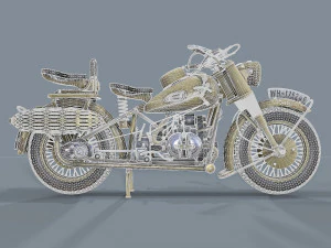 german motorcycle r 75 ww2 3D Model
