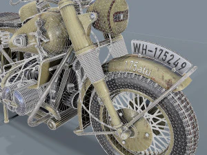 german motorcycle r 75 ww2 3D Model