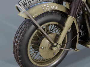 german motorcycle r 75 ww2 3D Model