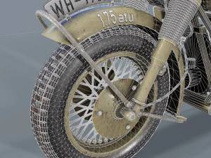 german motorcycle r 75 ww2 3D Model