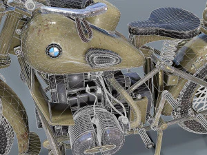 german motorcycle r 75 ww2 3D Model