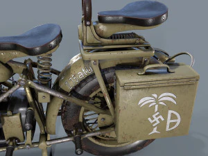 german motorcycle r 75 ww2 3D Model