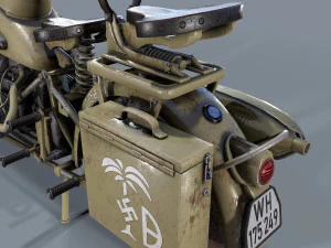 german motorcycle r 75 ww2 3D Model