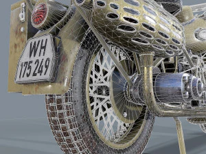 german motorcycle r 75 ww2 3D Model