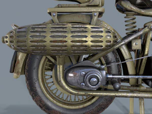 german motorcycle r 75 ww2 3D Model