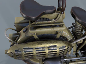 german motorcycle r 75 ww2 3D Model