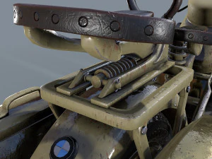 german motorcycle r 75 ww2 3D Model