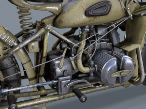 german motorcycle r 75 ww2 3D Model