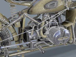 german motorcycle r 75 ww2 3D Model