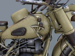 german motorcycle r 75 ww2 3D Model